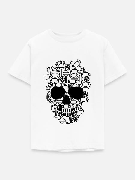 Süßigkeiten Schädel - Kinder T-Shirt - Weiß