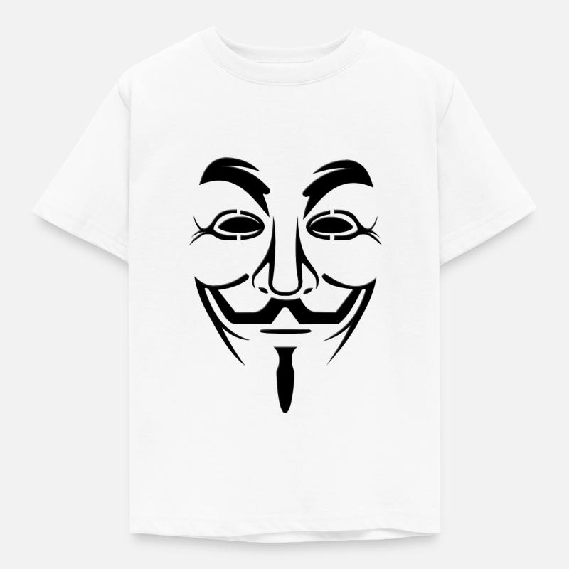 Anonymous Maske - Kinder T-Shirt - Weiß