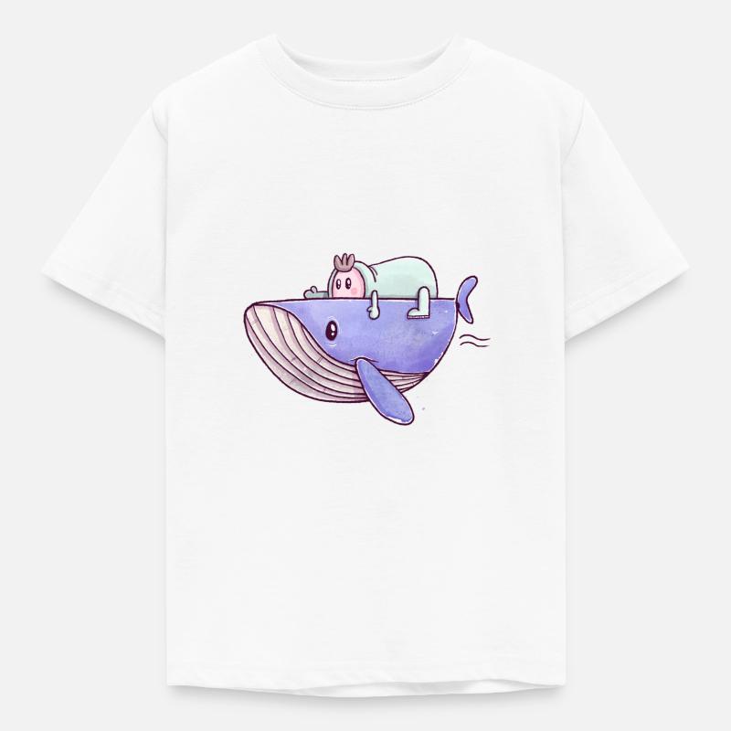 The Tiny Adventures - lustiger Wal - Kinder T-Shirt - Weiß