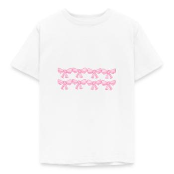 schleifen linie rosa fliege - Kinder T-Shirt - Weiß - Vorne - AI Model Kid Male (0cm)