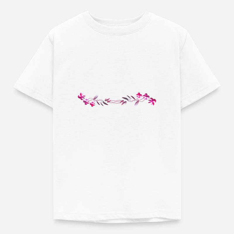 fleurs roses caresser les fleurs - T-shirt Enfant - blanc
