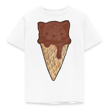 Cat Ice Chocolate - Kids' T-Shirt - white - Front - AI Model Kid Male (0cm)
