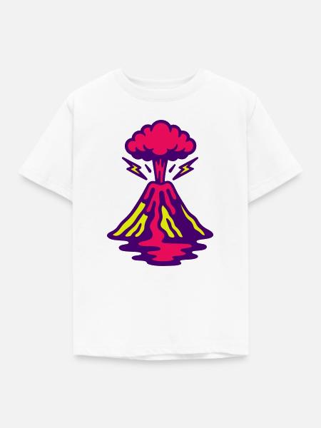 Vulkan Pop Art - Kinder T-Shirt - Weiß