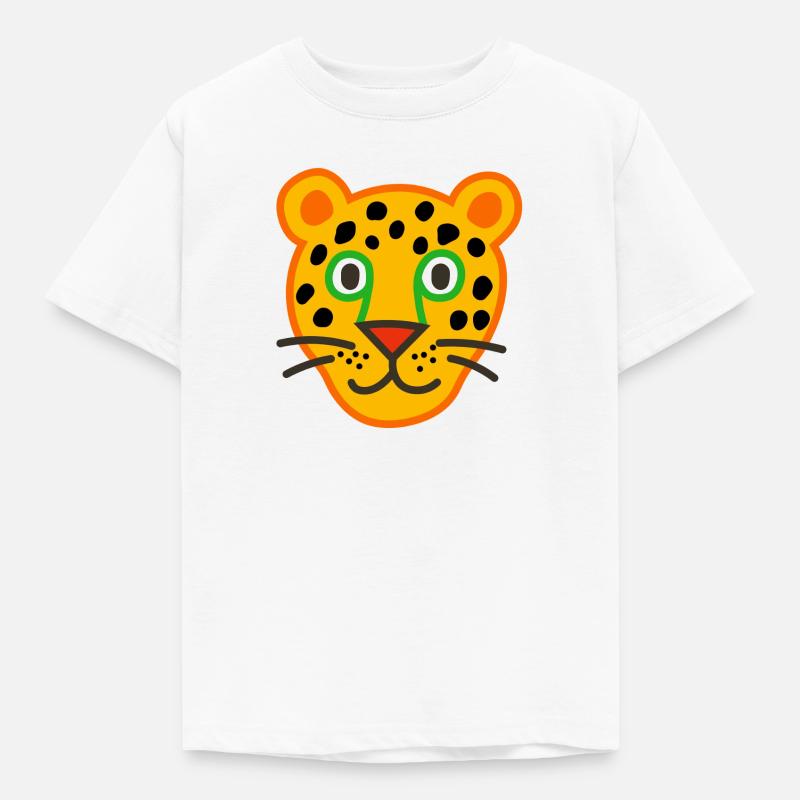 Illustration de visage de léopard mignon - T-shirt Enfant - blanc