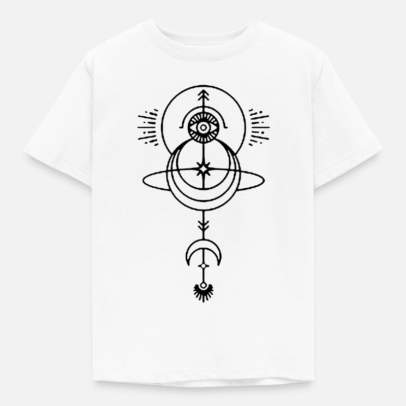 Sort magi-symbol - Børne-T-shirt - hvid
