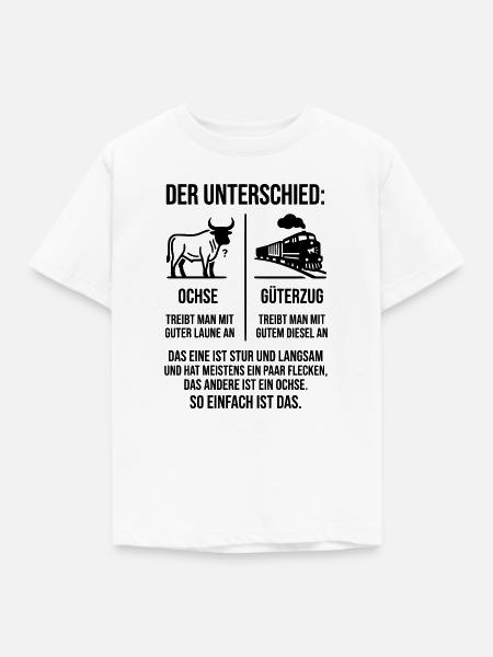 Ochse Güterzug - Kinder T-Shirt - Weiß