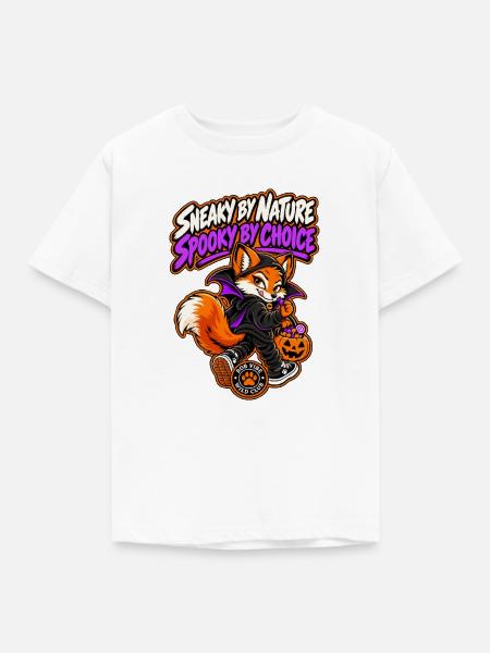 RobVibe Wildclub – Halloween Vampirfuchs - Kinder T-Shirt - Weiß