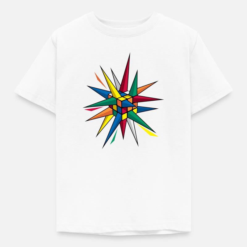 Rubik's Spiky Cube - Kinder T-Shirt - Weiß