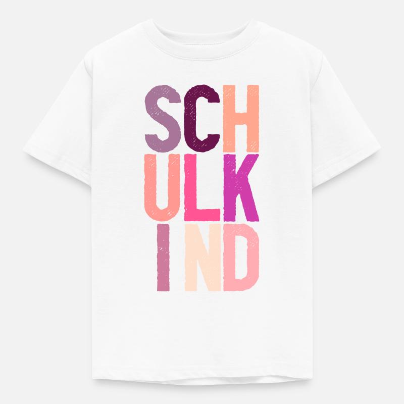 Schulkind Mädchen 2 - Kinder T-Shirt - Weiß