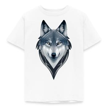 Blauer Mond Wolf Geist - Kinder T-Shirt - Weiß - Vorne - AI Model Kid Male (0cm)
