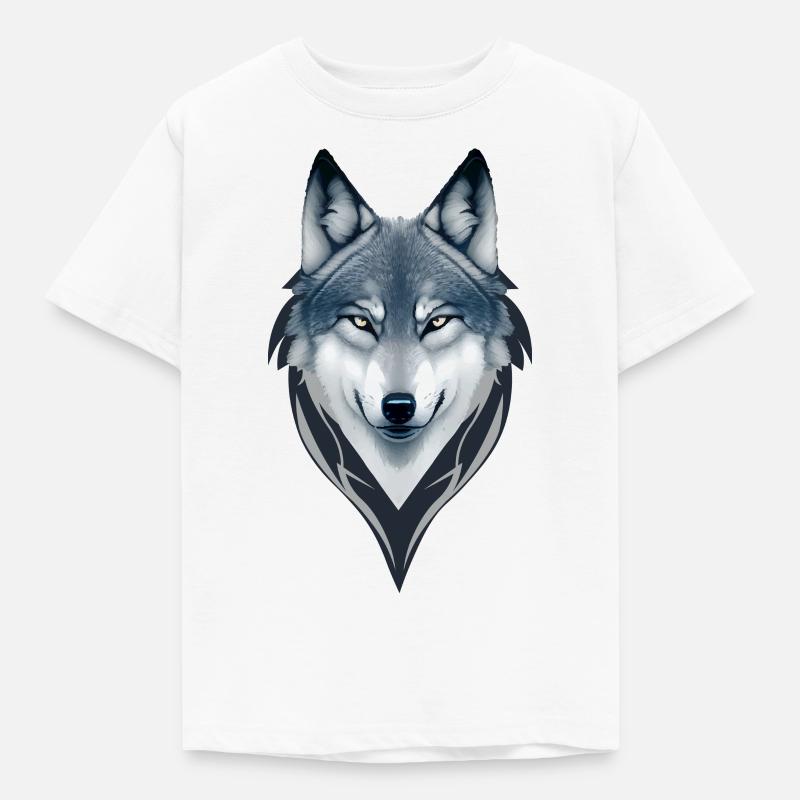 Blauer Mond Wolf Geist - Kinder T-Shirt - Weiß