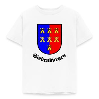Wappen der Siebenbürger Sachsen "Siebenbürgen" - Kinder T-Shirt - Weiß - Vorne - AI Model Kid Male (0cm)