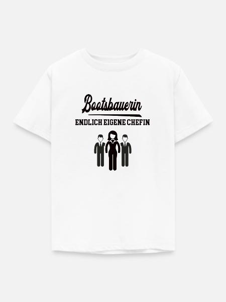 Bootsbauerin Chefin Selbstständigkeit Boote Firma - Kinder T-Shirt - Weiß