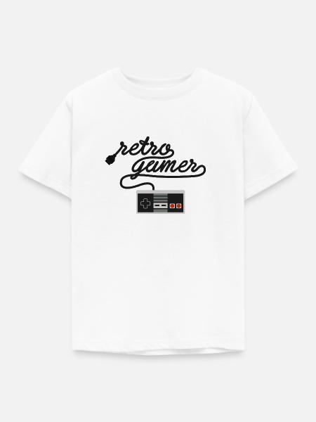Retro Gamer NES - Kinder T-Shirt - Weiß