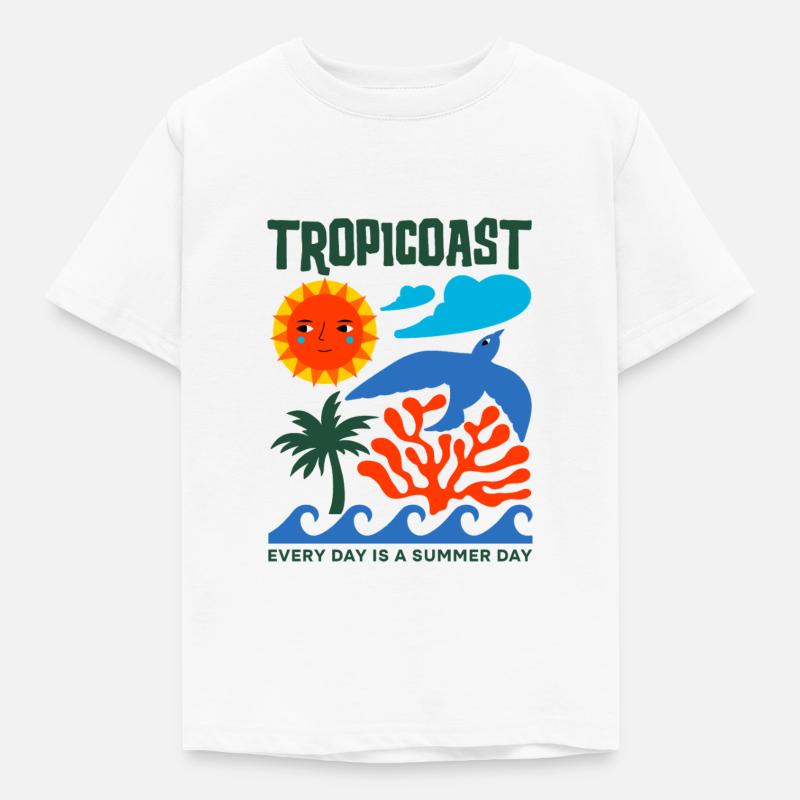Summery retro elements - Kids' T-Shirt - white