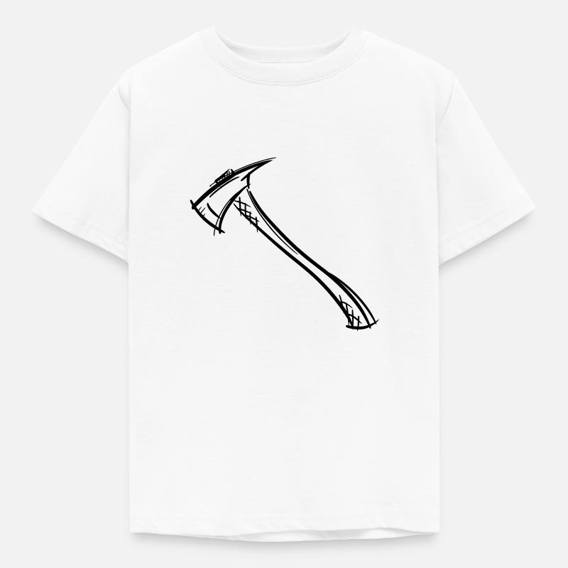 Axe Drawing / Fireman's Axe. Fireman. - Kids' T-Shirt - white