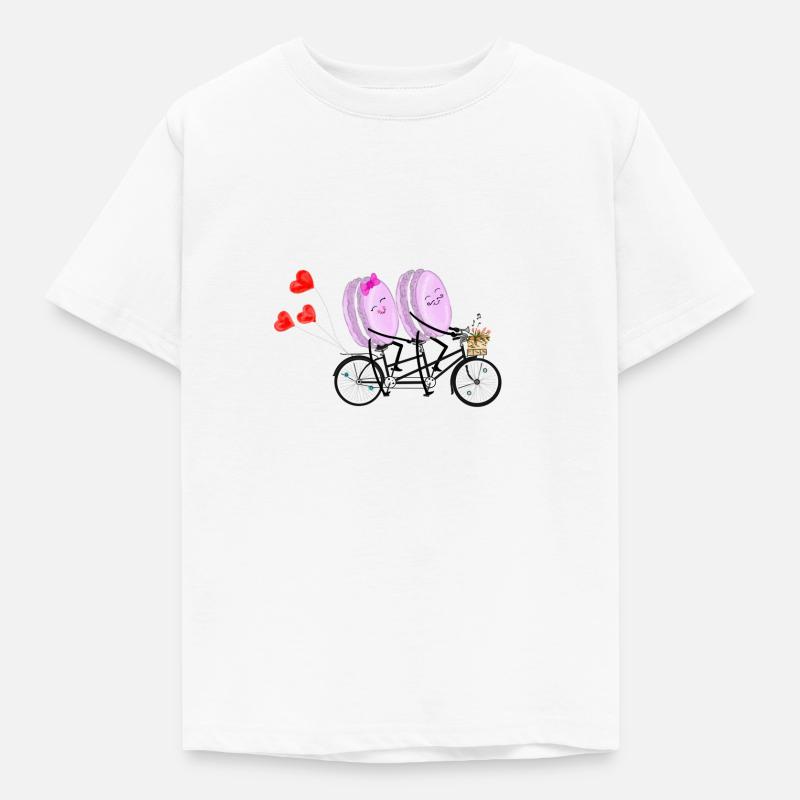 Macarons sur un deux-roues - T-shirt Enfant - blanc