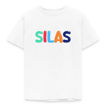 Nom - Silas - T-shirt Enfant - blanc - Devant - AI Model Kid Male (0cm)