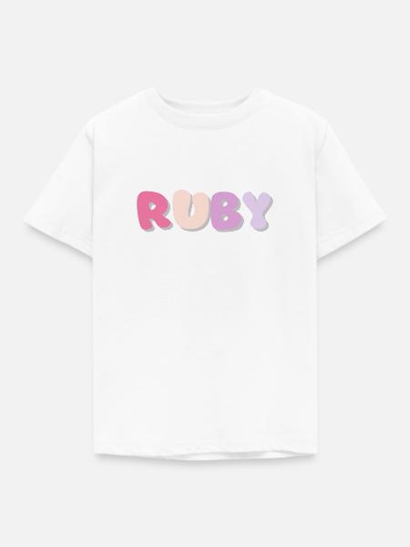 Name - Ruby - Kinder T-Shirt - Weiß