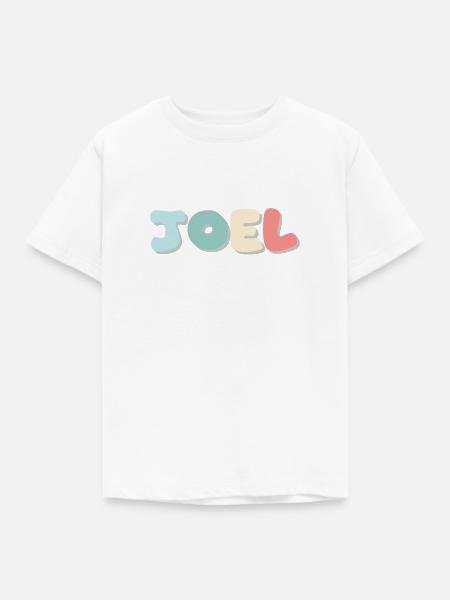 Name - Joel - Kinder T-Shirt - Weiß
