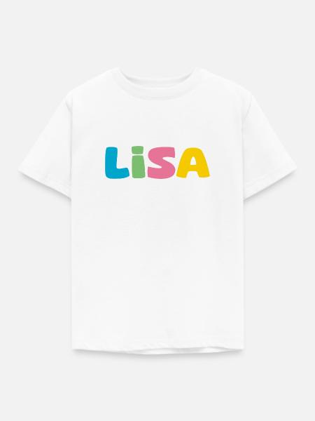 Name - Lisa - Kinder T-Shirt - Weiß