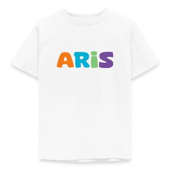 Name - Aris - Kinder T-Shirt - Weiß - Vorne - AI Model Kid Male (0cm)