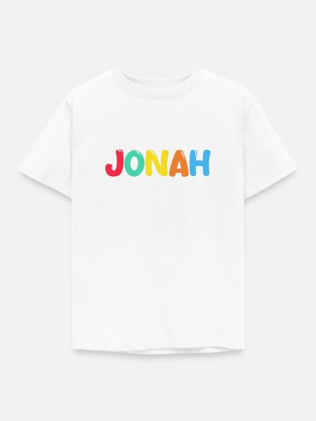 Name - Jonah - Kinder T-Shirt - Weiß