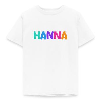 Name - Hanna - Kinder T-Shirt - Weiß - Vorne - AI Model Kid Male (0cm)