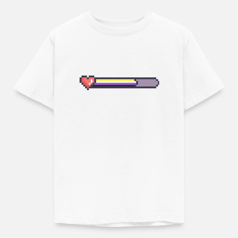 Non binary loading bar - Kids' T-Shirt - white