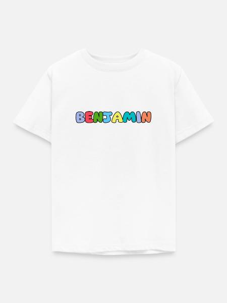 Name - Benjamin - Kinder T-Shirt - Weiß