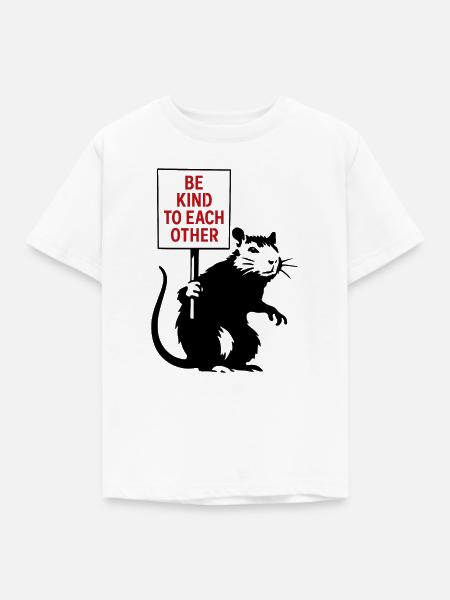 Sei freundlich zueinander Ratte - Kinder T-Shirt - Weiß