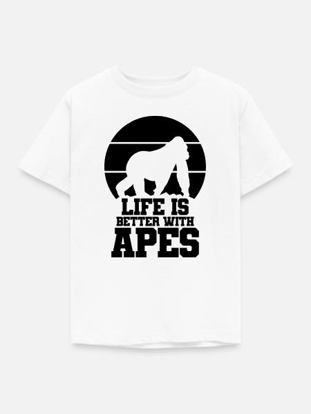 Affe Spruch Silhouette - Kinder T-Shirt - Weiß