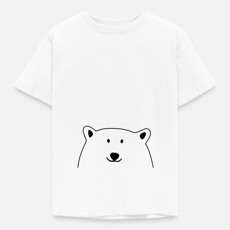 Eisbär Gesicht - Kinder T-Shirt - Weiß