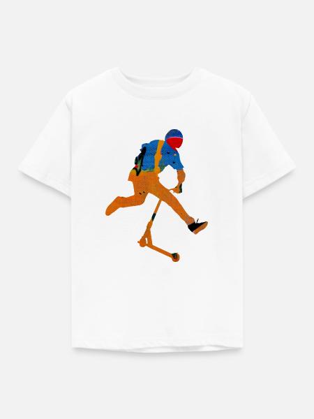 Freestyle-Roller - Kinder T-Shirt - Weiß