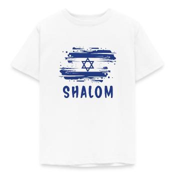 Shalom Israel Flagge - Kinder T-Shirt - Weiß - Vorne - AI Model Kid Male (0cm)