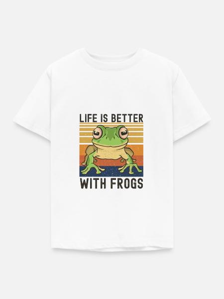 Frosch - Kinder T-Shirt - Weiß
