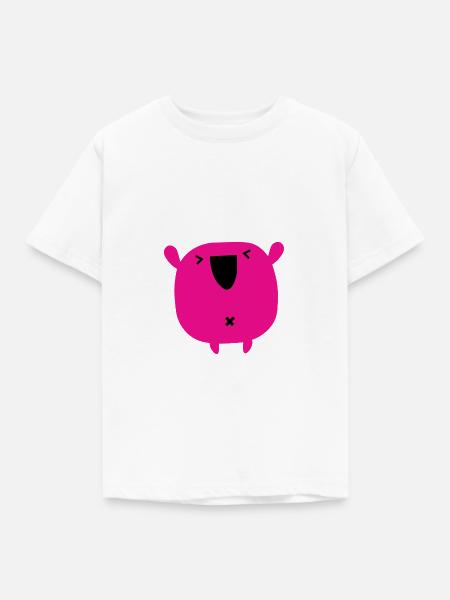 rosa Monster - Kinder T-Shirt - Weiß