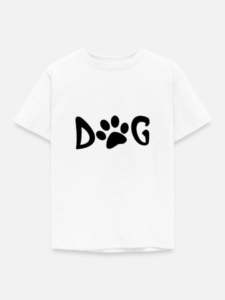 Fußabdruck des Hundes - Kinder T-Shirt - Weiß