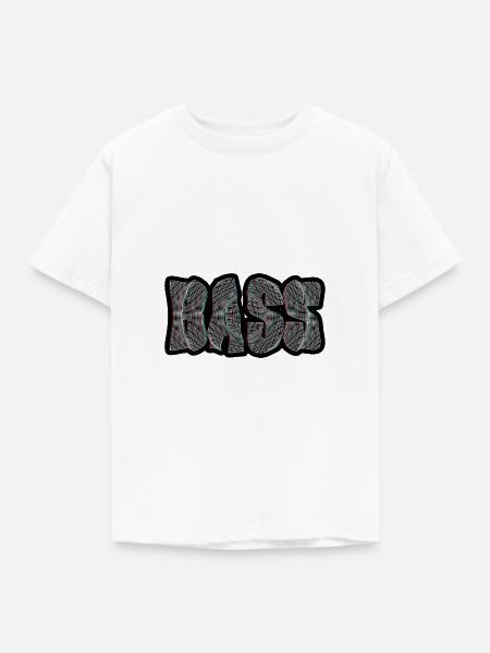 Bass Text 3D - Kinder T-Shirt - Weiß