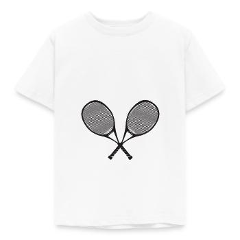 Tennis Rackets Cross - Kinder T-Shirt - Weiß - Vorne - AI Model Kid Male (0cm)