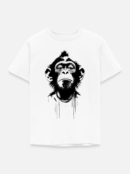 Eingebildeter Affe im Banksy Style - Kinder T-Shirt - Weiß