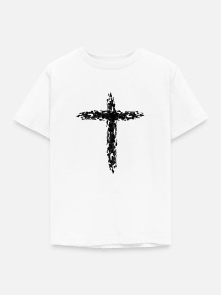 Jesus kreuz - Kinder T-Shirt - Weiß