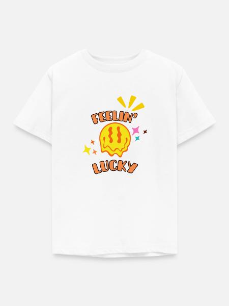 Feelin' Lucky Grafik - Kinder T-Shirt - Weiß