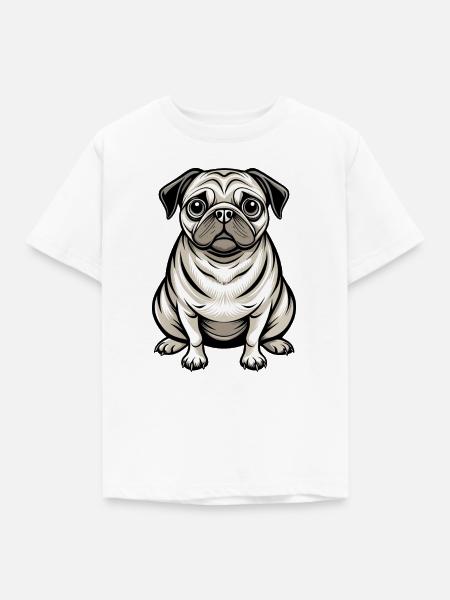 Mopshund-Sitten - Kinder T-Shirt - Weiß