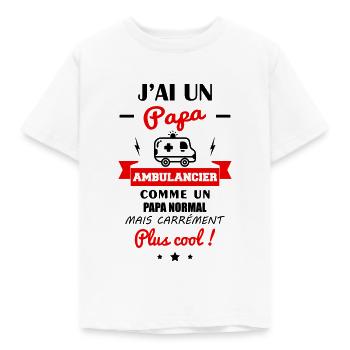 J'ai un papa ambulancier, ambulance, naissance - T-shirt Enfant - blanc - Devant - AI Model Kid Male (0cm)