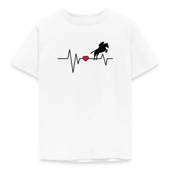Herzschlag Springreiter - Kinder T-Shirt - Weiß - Vorne - AI Model Kid Male (0cm)