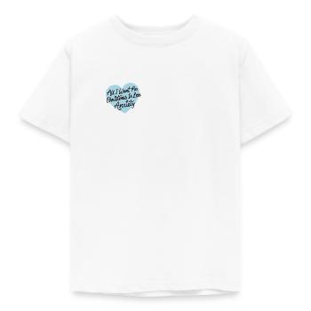 All I Want For Christmas Is Less Anxiety | Anxious - Kids' T-Shirt - white - Front - AI Model Kid Male (0cm)