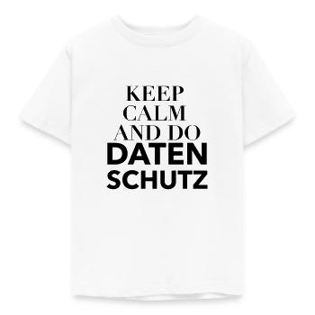 Keep calm and do Datenschutz - Kinder T-Shirt - Weiß - Vorne - AI Model Kid Male (0cm)
