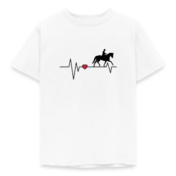 Herzschlag Dressurreiter - Kinder T-Shirt - Weiß - Vorne - AI Model Kid Male (0cm)