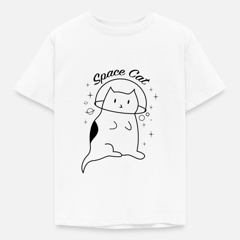 Space Chat Planètes spatiales - T-shirt Enfant - blanc
